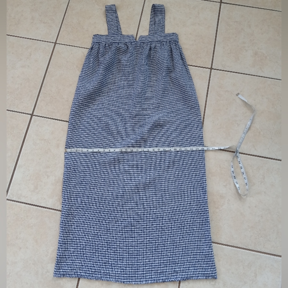 Reformation Raphael Linen Maxi Dress Challah Check Blue White Gingham M - Picture 12 of 16